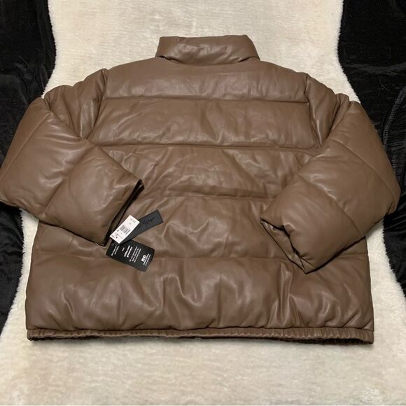 New Sebby Collection Brown Puffer Womens Full Zip Jacket Size 3X Plus - Picture 2 of 8